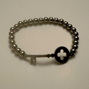 Stainless Steel Beaded Key Bracelet